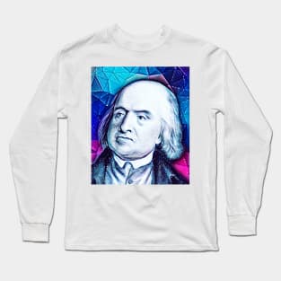 Jeremy Bentham Snowy Portrait | Jeremy Bentham Artwork 13 Long Sleeve T-Shirt